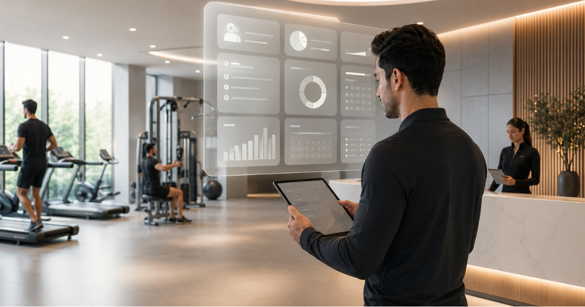 Smart automation in fitness business — gym dashboard showing automated billing, scheduling and member management tools.